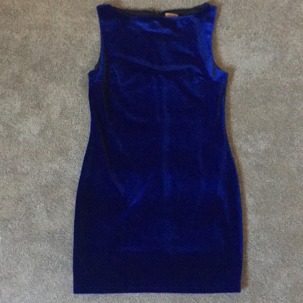 Blue Velvet Mini Dress